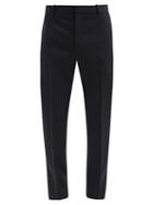 Matchesfashion.com Alexander Mcqueen - Tapered-leg Wool-crepe Suit Trousers - Mens - Navy