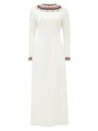 Matchesfashion.com Gabriela Hearst - Shane Beaded Cady Dress - Womens - Ivory