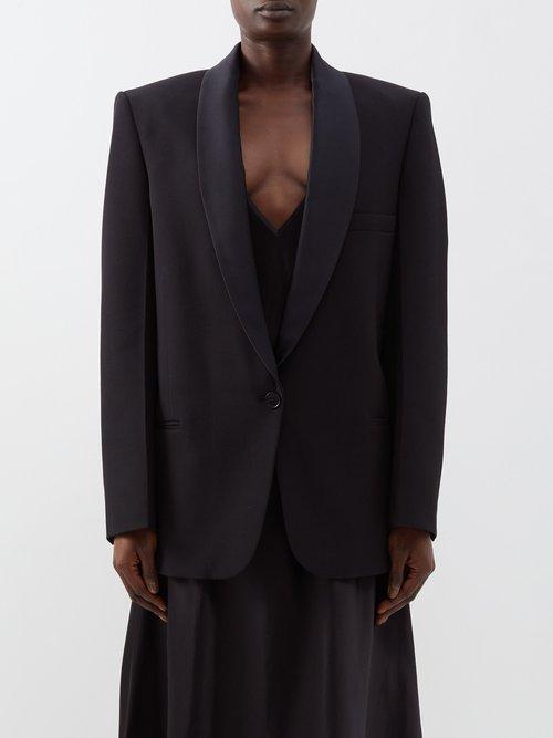 Stella Mccartney - Shawl-lapel Twill Tuxedo Jacket - Womens - Black