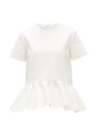 Matchesfashion.com Msgm - Peplum-hem Crepe Top - Womens - White