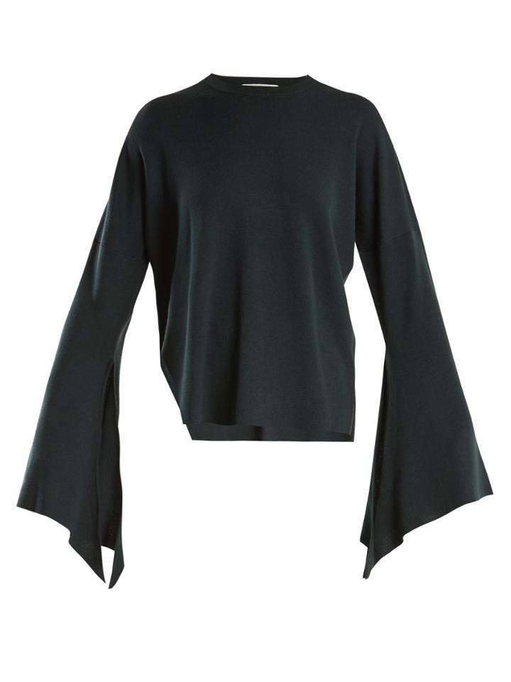 Tibi Slit-side Wool-blend Knit Sweater