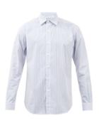 Maison Margiela - Striped Cotton-poplin Shirt - Mens - Blue
