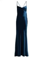 Matchesfashion.com Galvan - Whiteley Silk Satin Gown - Womens - Mid Blue