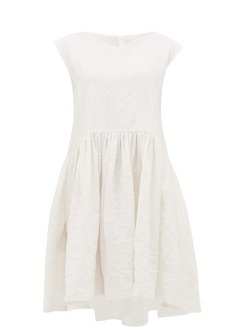 Matchesfashion.com Merlette - Mercadal Tumbled Cotton-blend Dress - Womens - White