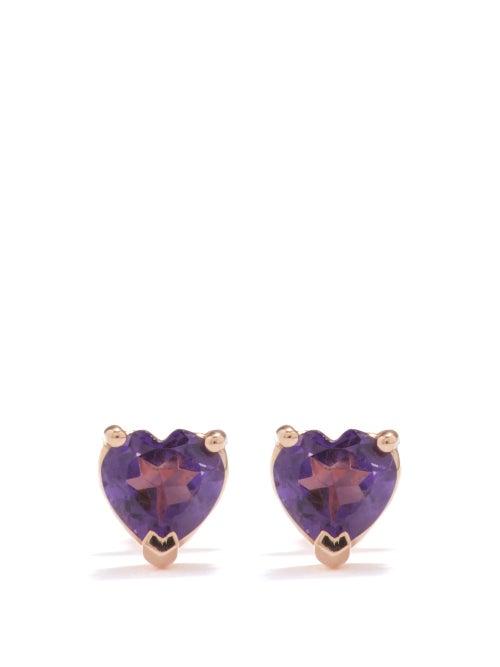 Shay - Amethyst & 18kt Rose-gold Earrings - Womens - Purple Multi