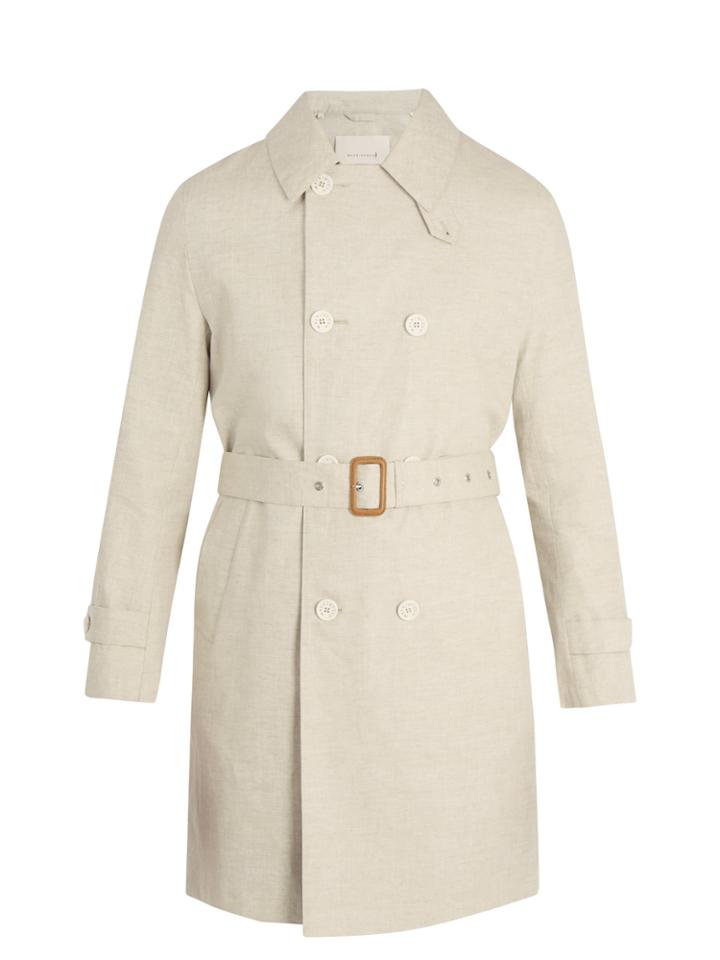 Mackintosh Point-collar Linen Overcoat