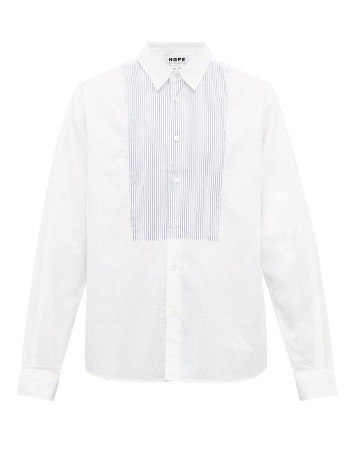 Matchesfashion.com Hope - Striped Bib Cotton Poplin Shirt - Mens - White