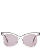 Matchesfashion.com Stella Mccartney - Chain Embellished Cat Eye Acetate Sunglasses - Womens - Grey