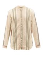 Mens Rtw Smr Days - Tulum Stand-collar Striped Cotton Shirt - Mens - Multi
