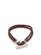 Matchesfashion.com Bottega Veneta - Intrecciato Woven Leather Bracelet - Mens - Brown