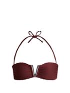 Matchesfashion.com Heidi Klein - Monaco V Bar Bandeau Bikini Top - Womens - Burgundy