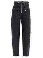 Matchesfashion.com Isabel Marant Toile - Paggy High-rise Cotton-blend Trousers - Womens - Black
