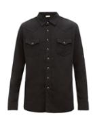 Matchesfashion.com Saint Laurent - Western Cotton Blend Shirt - Mens - Black