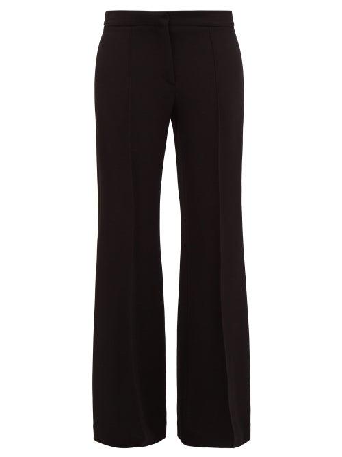 Matchesfashion.com Raey - Wool-crepe Slim-leg Flared Trousers - Womens - Black