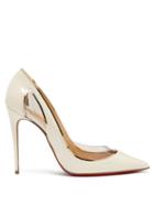 Matchesfashion.com Christian Louboutin - Cosmo 554 Patent Leather Pumps - Womens - White
