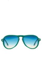 Matchesfashion.com Jacques Marie Mage - X Nick Fouquet Aviator Acetate Sunglasses - Mens - Green