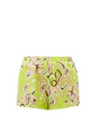 Emilio Pucci - Africana-print Cotton-blend Shorts - Womens - Green Print