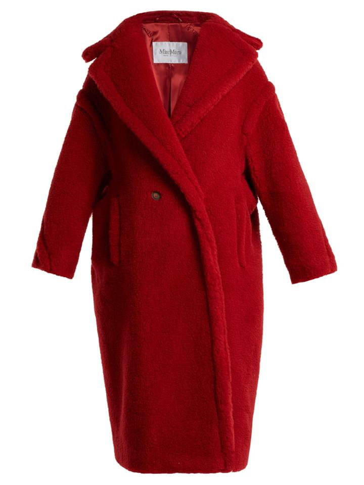 Max Mara Double-breasted Camel And Silk-blend Fleece Coat