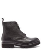 Matchesfashion.com Grenson - Mortimer Zipped Grained-leather Boots - Mens - Black