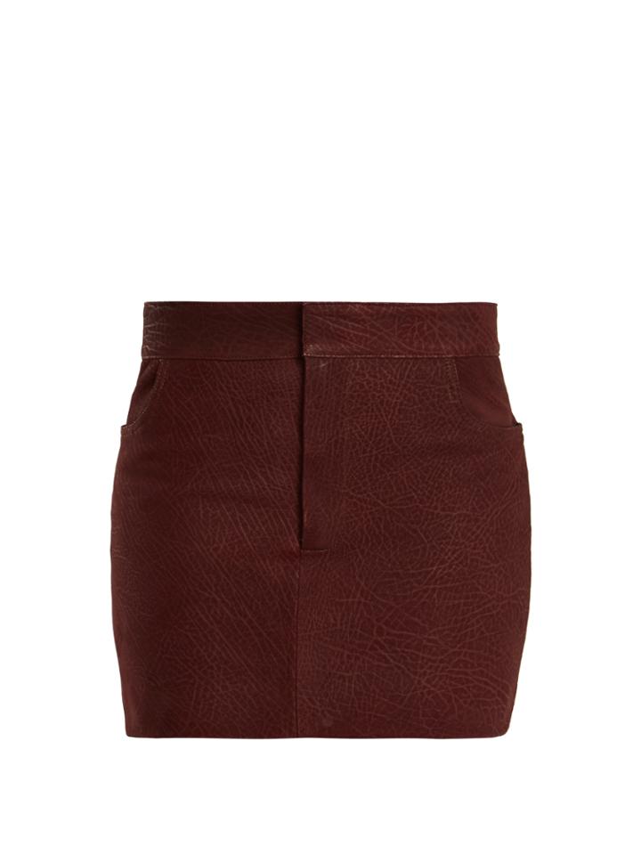 Raey Tumbled Nubuck-leather Mini Skirt