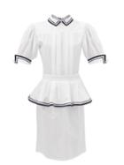 Batsheva - Rilke Peplum-waist Cotton-poplin Dress - Womens - White