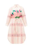 Matchesfashion.com Kilometre Paris - Klong Chao Beach Floral-embroidered Cotton Dress - Womens - Pink Print