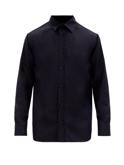 Matchesfashion.com The Row - Robin Cashmere-poplin Shirt - Mens - Dark Navy