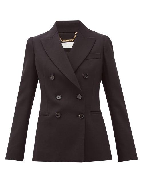 Matchesfashion.com Chlo - Festive Double-breasted Wool-blend Blazer - Womens - Black
