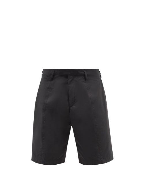 Neil Barrett - Straight-leg Cotton-blend Poplin Shorts - Mens - Black