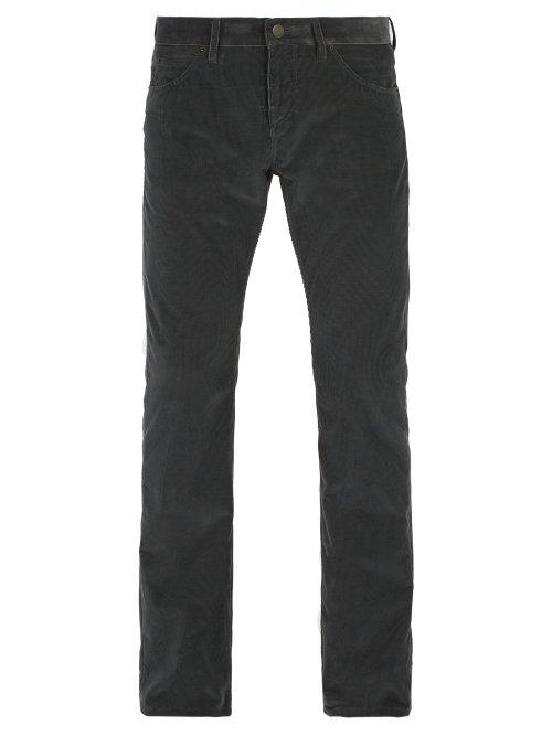 Matchesfashion.com Burberry - Slim Leg Cotton Corduroy Trousers - Mens - Grey