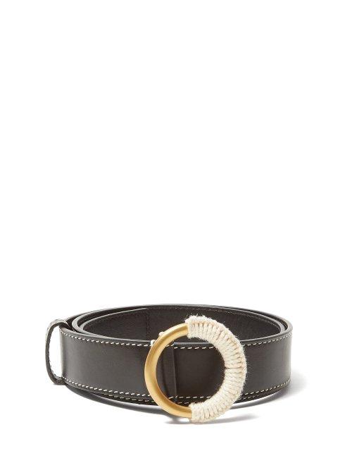 Matchesfashion.com Roksanda - Yarn Wrapped Buckle Leather Belt - Womens - Black