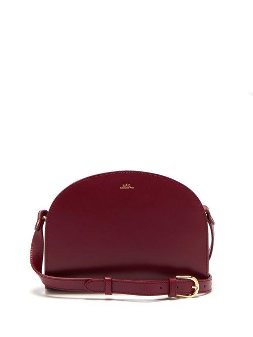 Matchesfashion.com A.p.c. - Half Moon Leather Cross Body Bag - Womens - Fuchsia