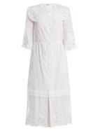 Matchesfashion.com Vilshenko - Auberta Floral Embroidered Cotton Dress - Womens - White