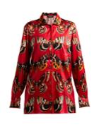 Dolce & Gabbana Butterfly-print Satin Pyjama Shirt