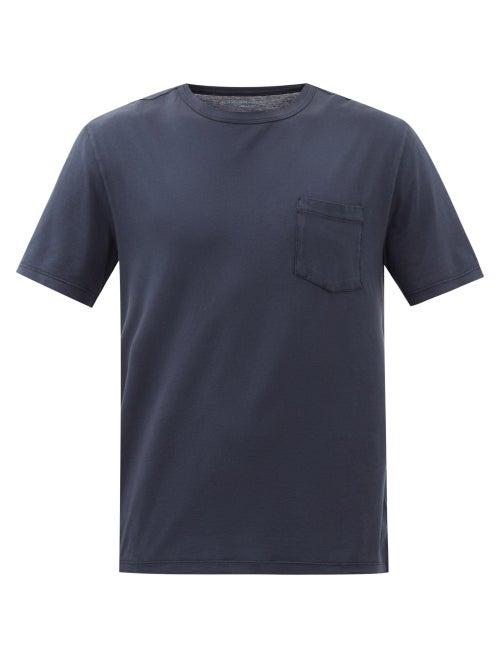 Officine Gnrale - Chest-pocket Lyocell-blend Jersey T-shirt - Mens - Dark Navy