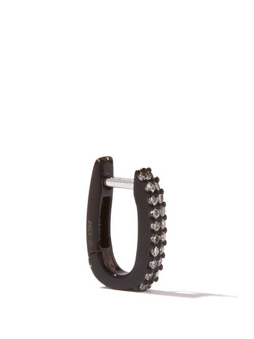 Era - Basice 18kt Black Gold & Diamond Single Earring - Womens - Black