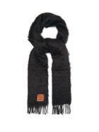 Matchesfashion.com Loewe - Anagram-patch Mohair And Wool-blend Scarf - Mens - Black