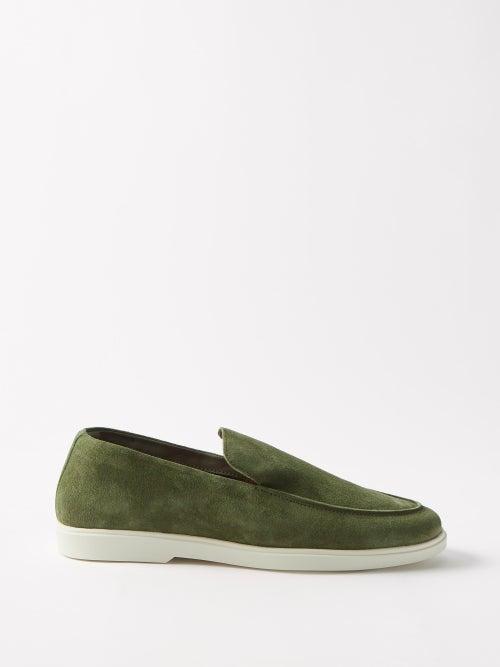 Frescobol Carioca - Miguel Suede Loafers - Mens - Olive