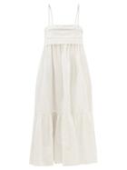 Loup Charmant - Iliana Tie-back Daisy-embroidered Midi Dress - Womens - White