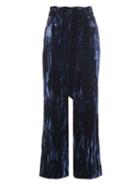 Matchesfashion.com Wales Bonner - Prosper Crushed Velvet Flared Trousers - Womens - Navy