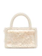 Matchesfashion.com Shrimps - Pax Shell Sequin And Faux Pearl Embellished Bag - Womens - White