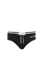 Matchesfashion.com Balmain - Logo Embroidered Swim Trunks - Mens - Black