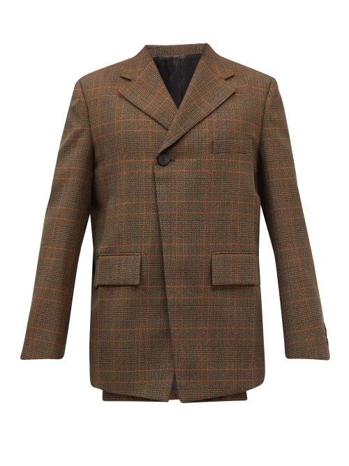 Wooyoungmi - Oversized Double-breasted Wool-blend Blazer - Mens - Orange Multi