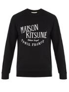 Maison Kitsuné Crew-neck Logo-print Cotton Sweatshirt