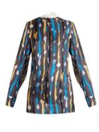 Matchesfashion.com Marni - Abstract Print Silk Satin Twill Top - Womens - Grey Print