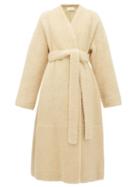 Matchesfashion.com The Row - Tanilo Merinillo Shearling Wrap Coat - Womens - Cream