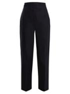 Matchesfashion.com Jil Sander - Etienne Pleated High Rise Cotton Trousers - Womens - Navy