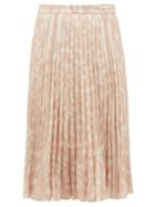 Matchesfashion.com Burberry - Rorsby Pleated Bambi-print Crepe Skirt - Womens - Beige