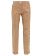 Burberry - Christy Zip-cuff Leather Skinny Trousers - Womens - Camel