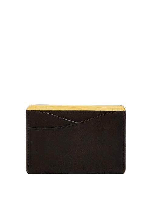 Matchesfashion.com Passavant And Lee - Leather And Gold Plated Cardholder - Mens - Black Gold